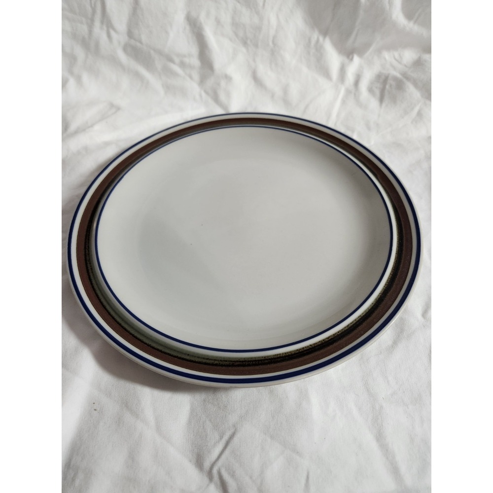 Salem Stoneware GEORGETOWN Blue Brown ‎ DINNER Plate 10" Excellent